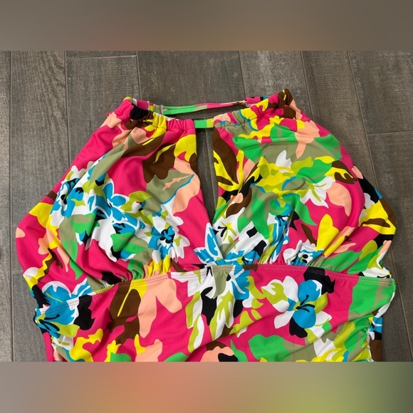 NWOT Anne Cole High Neck With Ruffled Straps One Piece Swimsuit - Picture 7 of 15